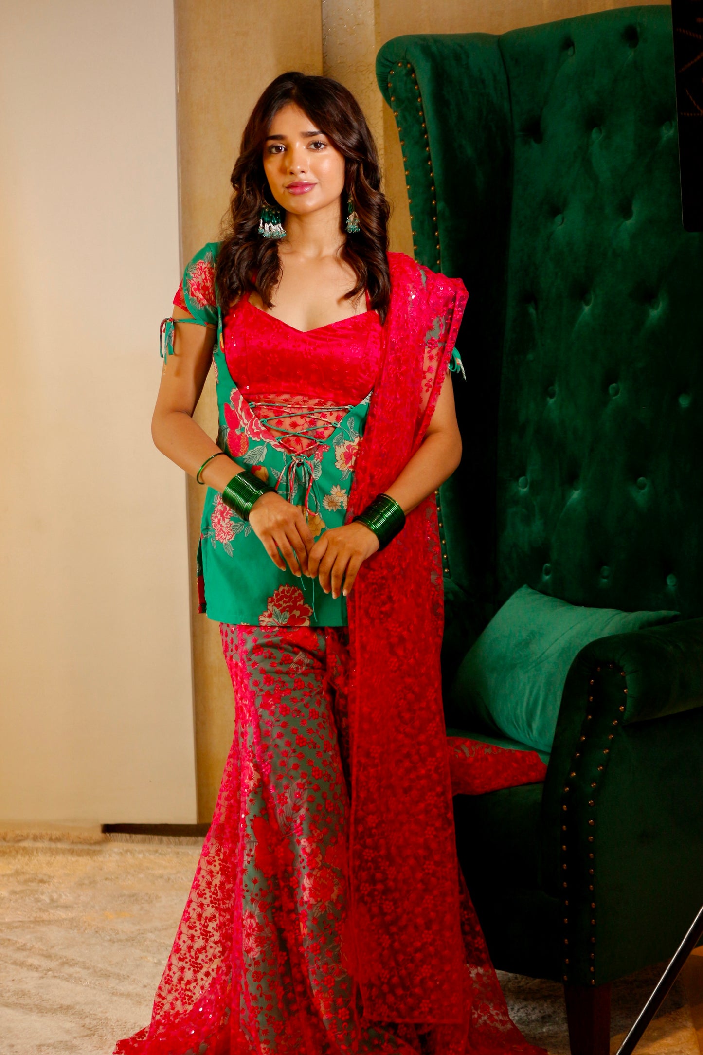Phoolbari Printed Sharara Suit