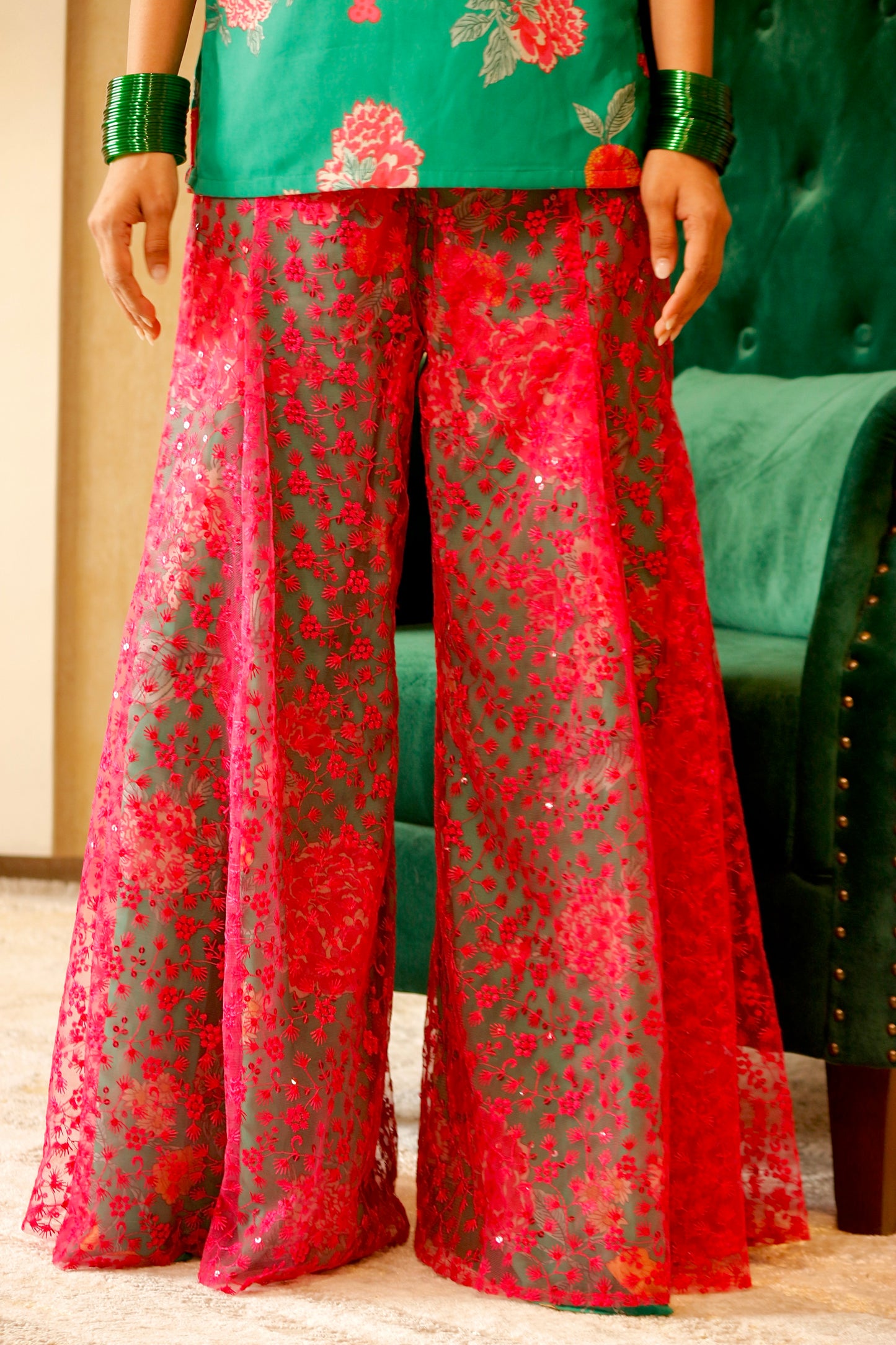 Phoolbari Printed Sharara Suit